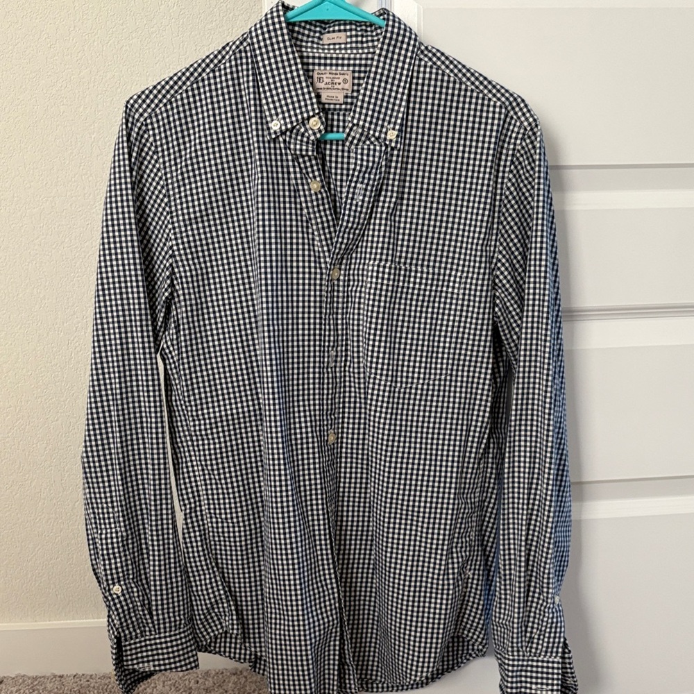J. Crew Black and White Checkered Shirt